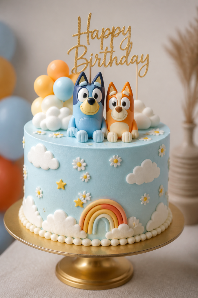 Pastel Daisy and Rainbow Cake