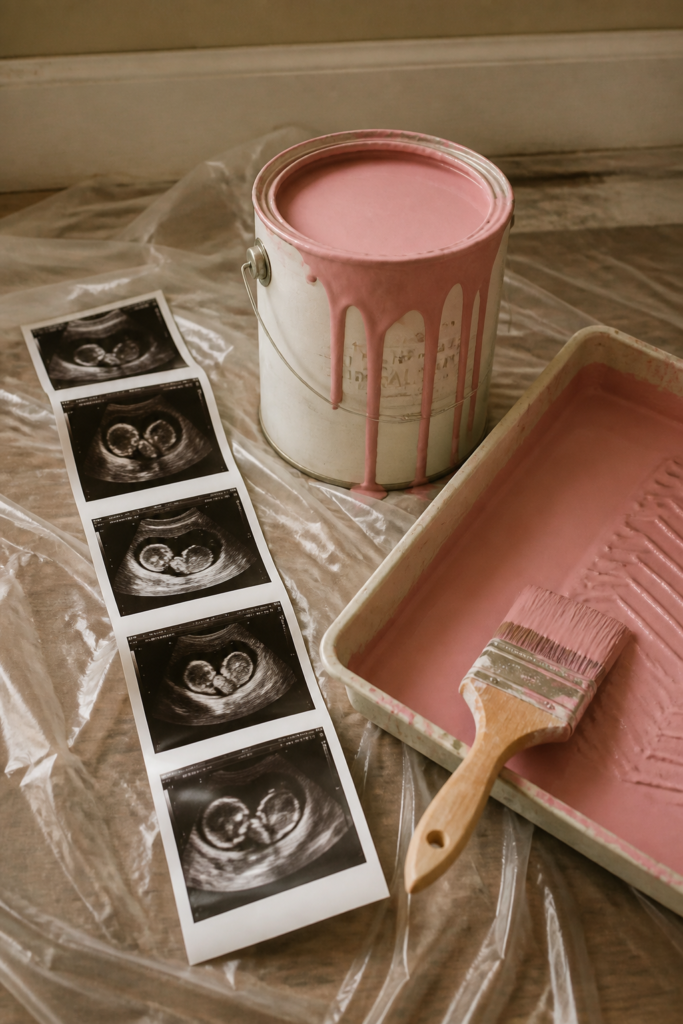 Pink or Blue Paint and Ultrasound Photos