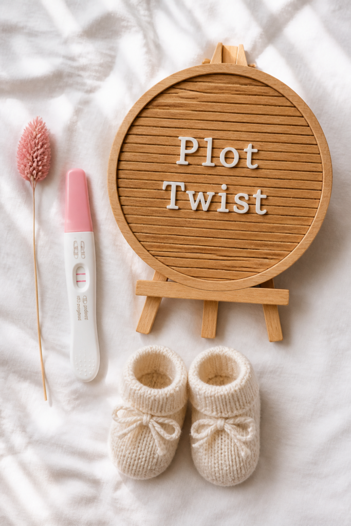 Positive Pregnancy Test and Letter Board Announcement