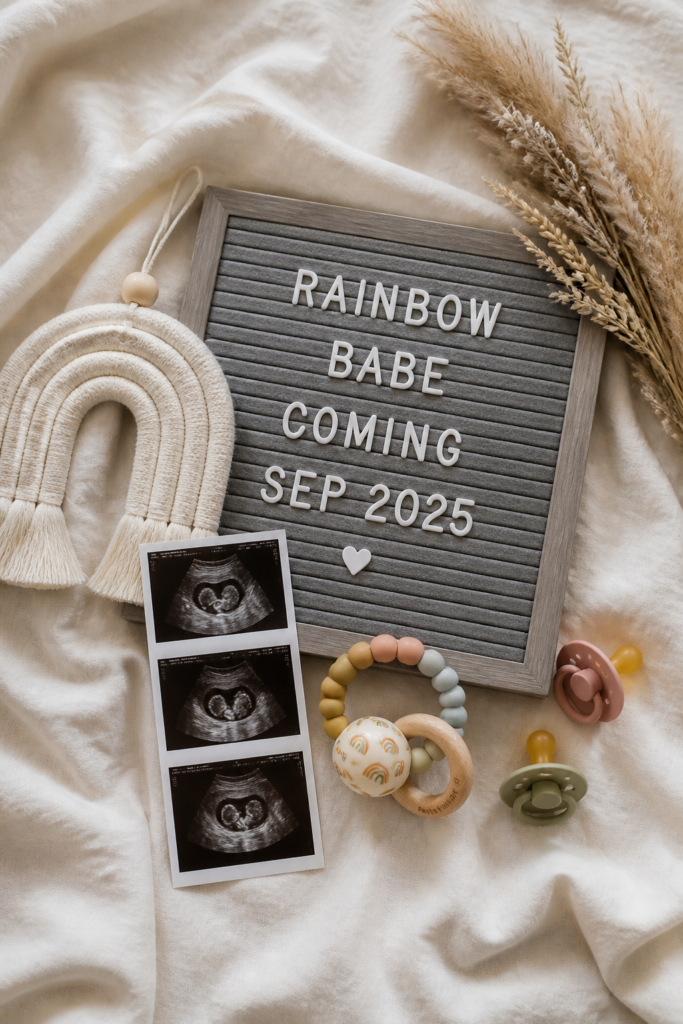 Rainbow Baby Letter Board with Sonogram