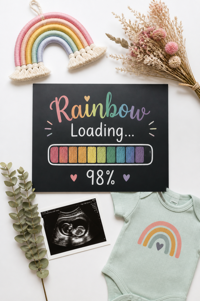 Rainbow Loading Pregnancy Announcement
