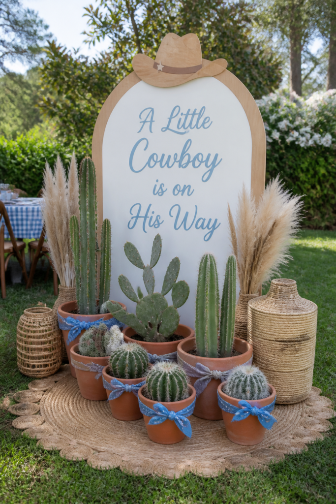Real Cacti Baby Shower Decor