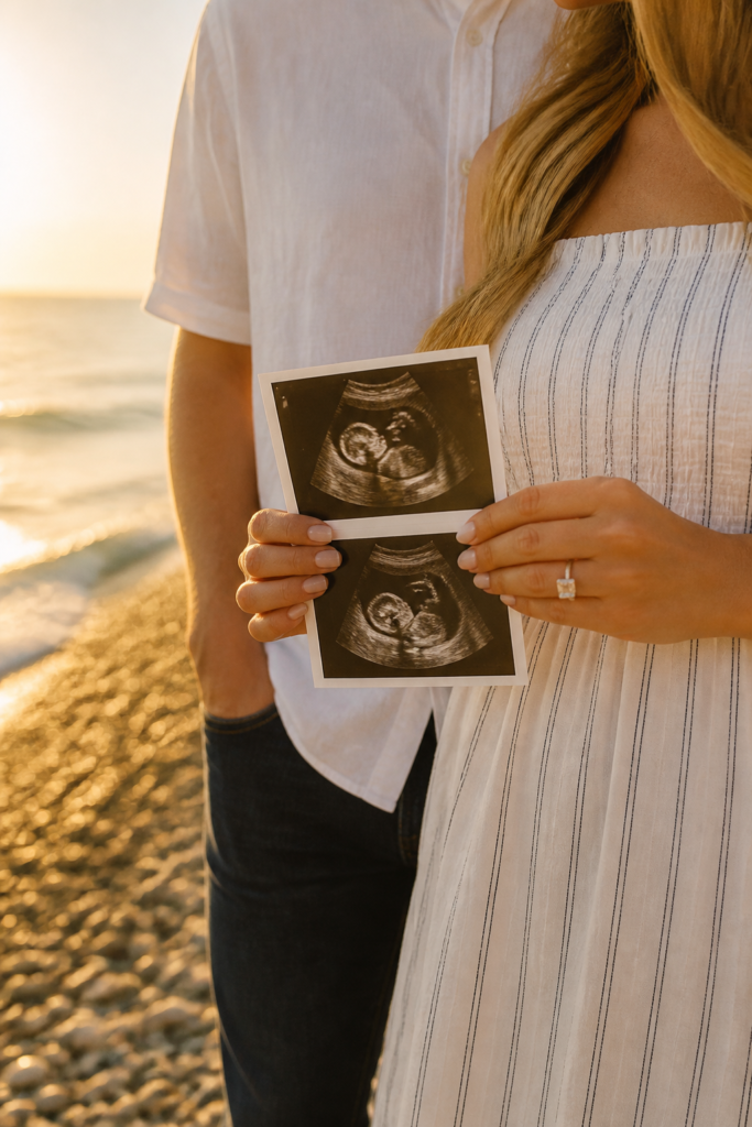 Simple Rainbow Baby Announcement with Emotional Caption
