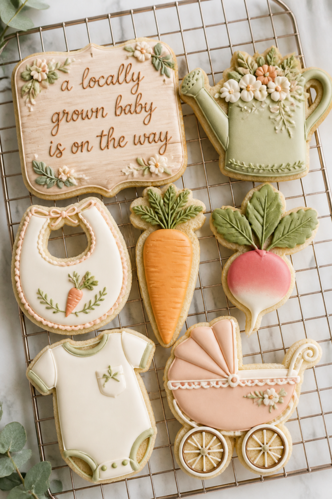 Soil, Sprouts, and Splatter Art Cookies