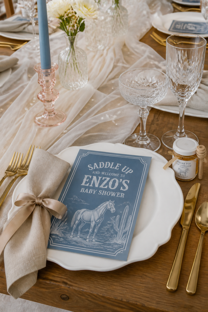 Sophisticated Saddle Up Table Setting