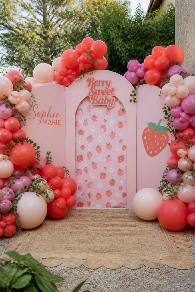Strawberry Themed Balloon Centerpieces