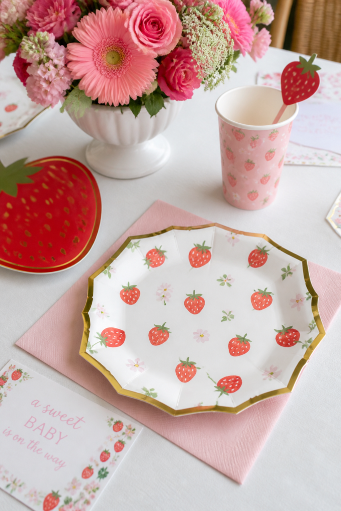 Strawberry Themed Table Settings