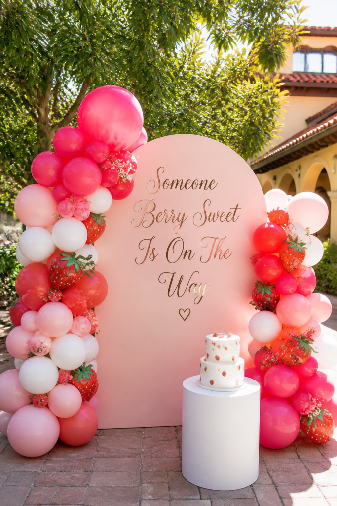 Strawberry Themed Welcome Sign