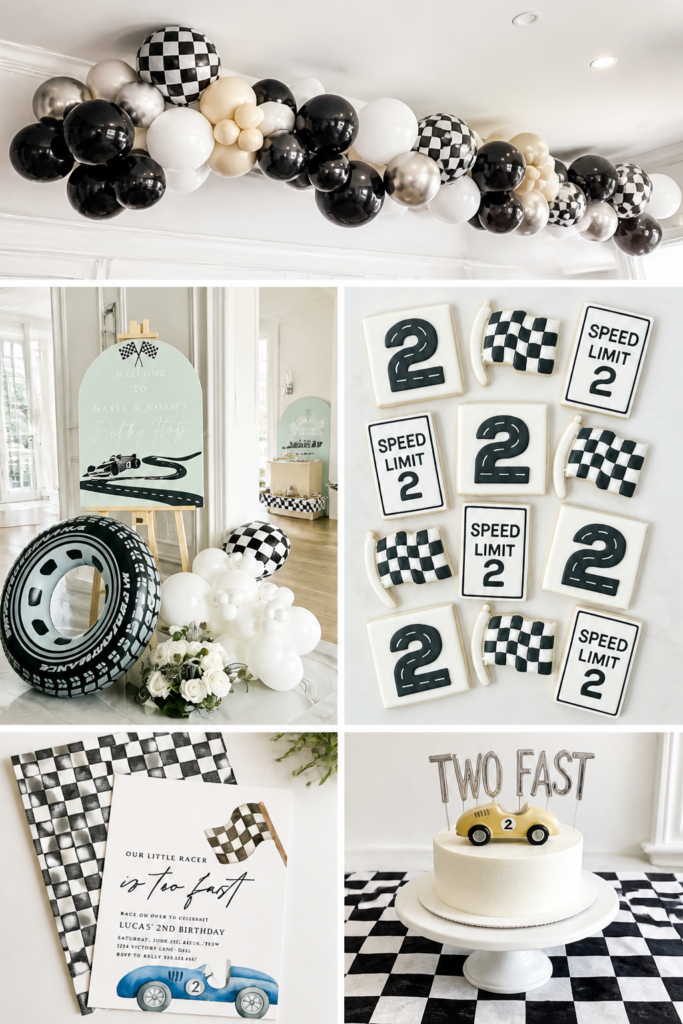 Two Fast, Two Curious — Race Car Themed Second Birthday Party