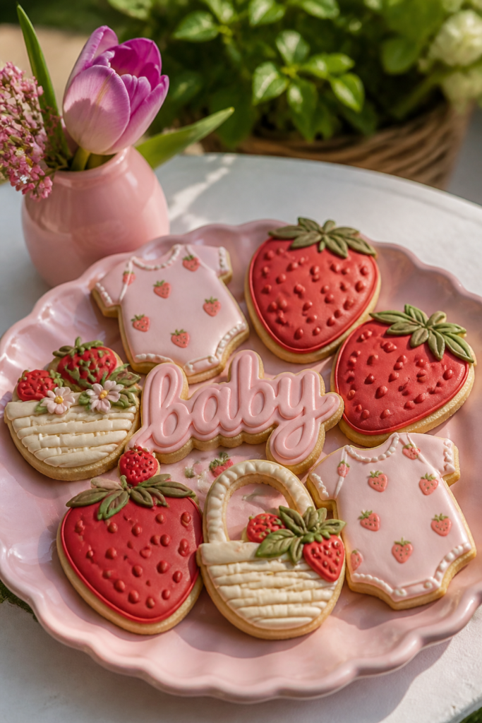 Two-Tone Strawberry Cookies