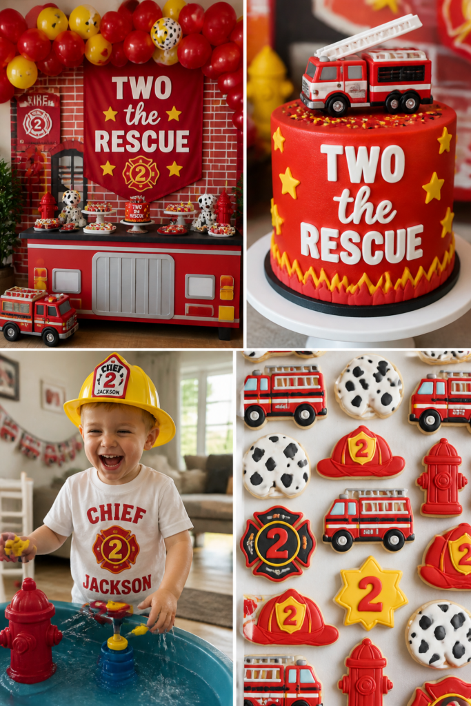 Two the Rescue — Fire Truck Themed Second Birthday Party