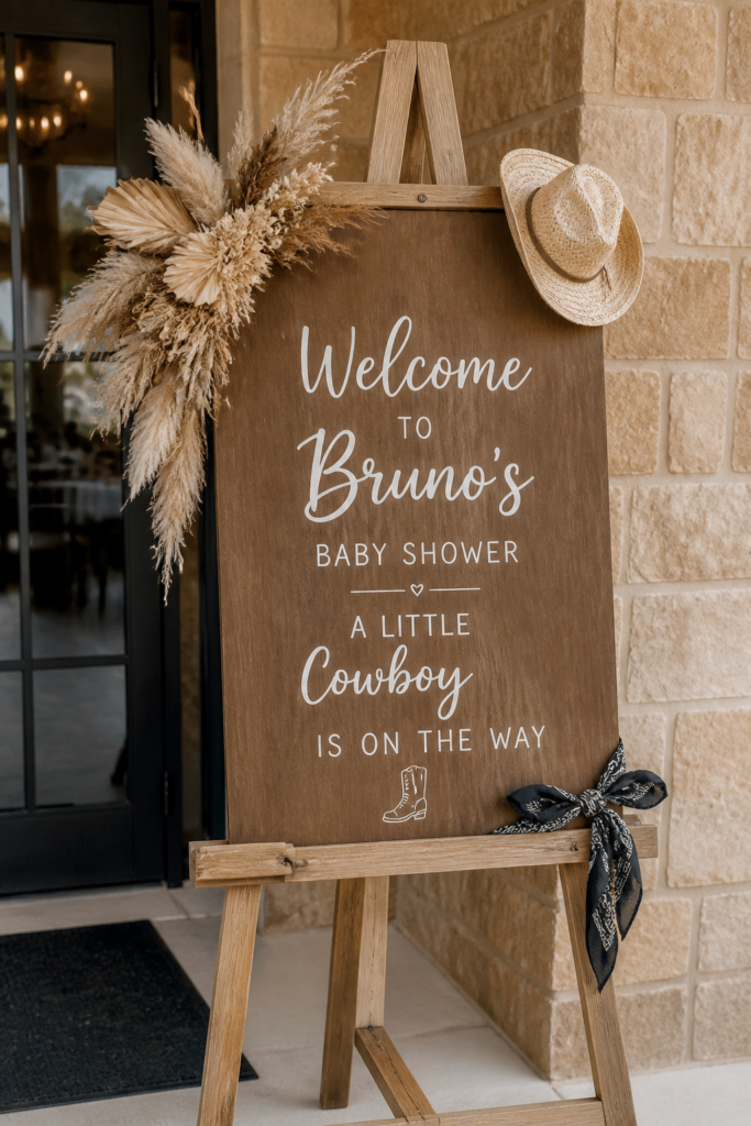 Welcome Sign for Your Cowboy Baby Shower