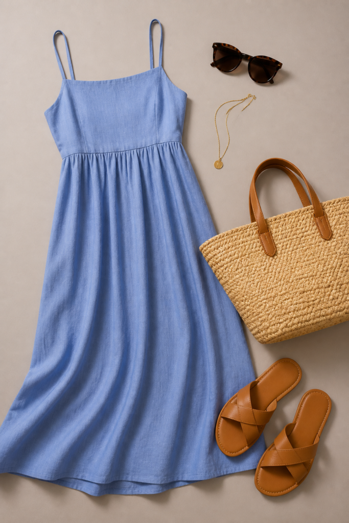 A Simple Empire-Line Midi Dress