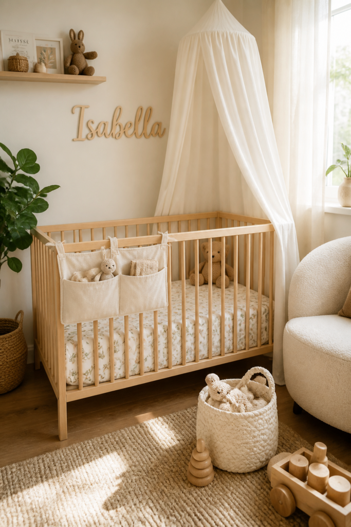 Add a Crib Organizer for Extra Style and Storage