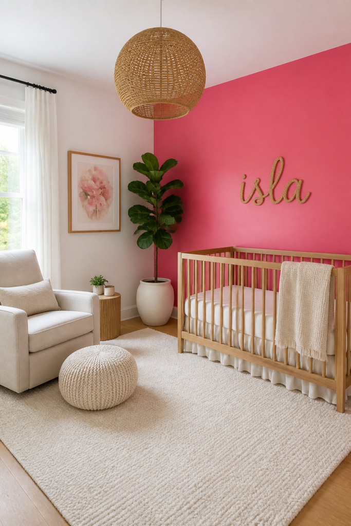 Bright Pink with Warm Natural Tones