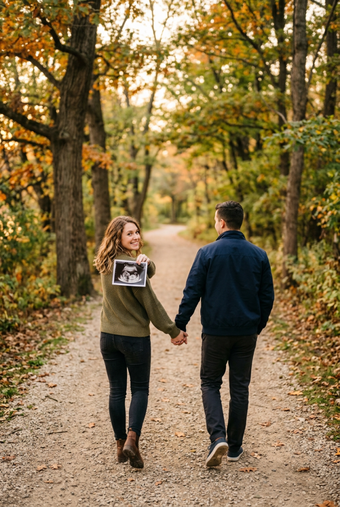 Couple Walking Away Shot with Ultrasound