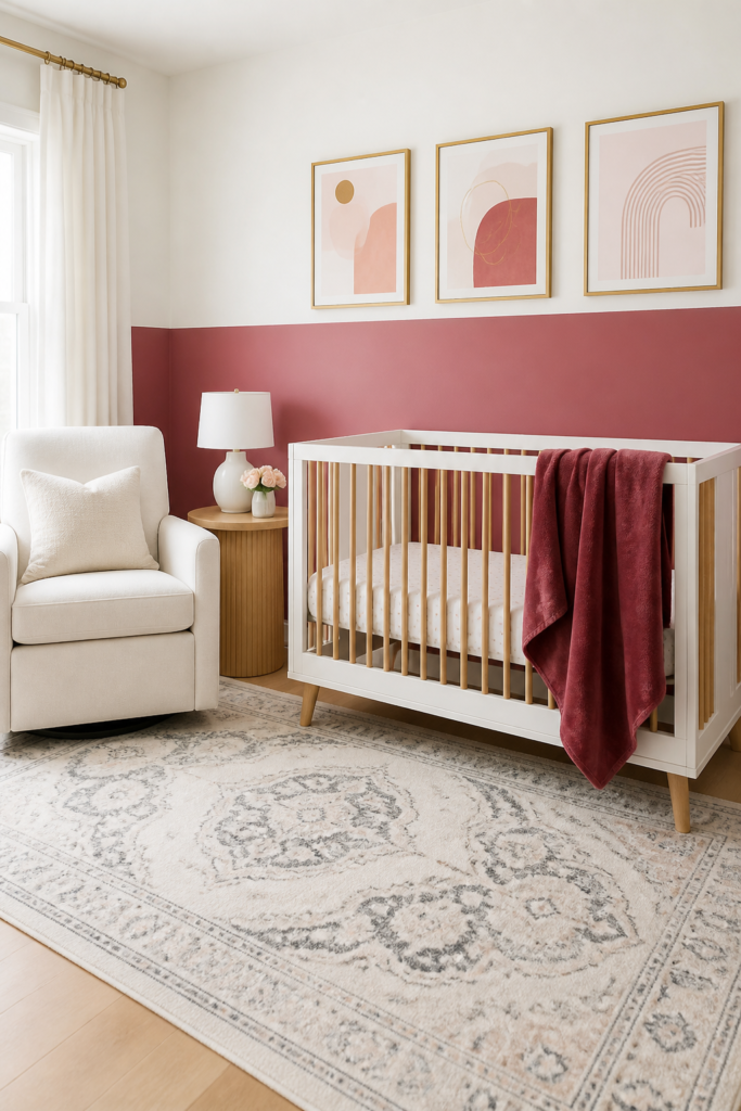 Dark Pink and White Nursery