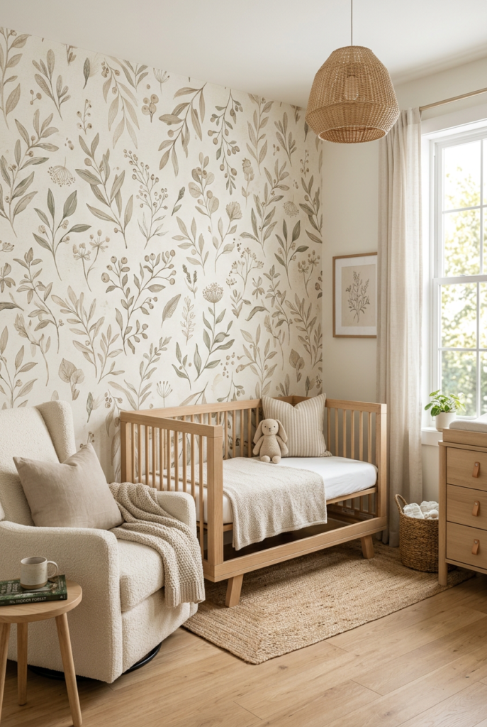 Designer-Inspired Gender Neutral Wallpaper Accent Wall