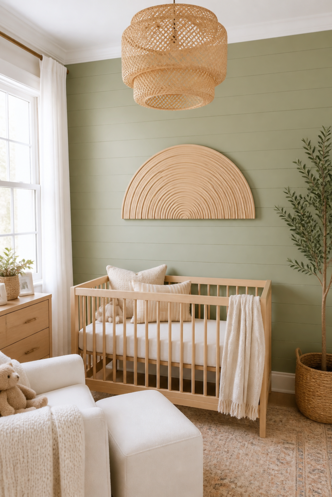 Earthy Wooden Quarter-Round Accent Wall