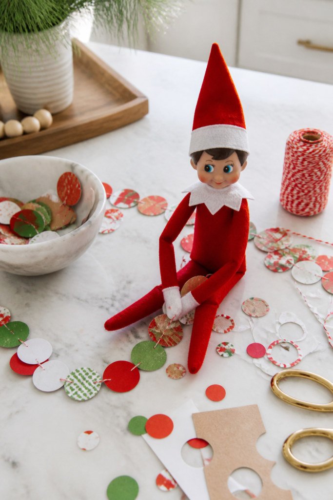 Elf Makes a Christmas Garland