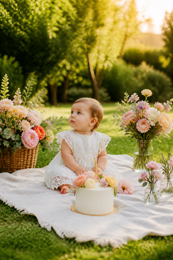 First Birthday Outdoor Garden Setup