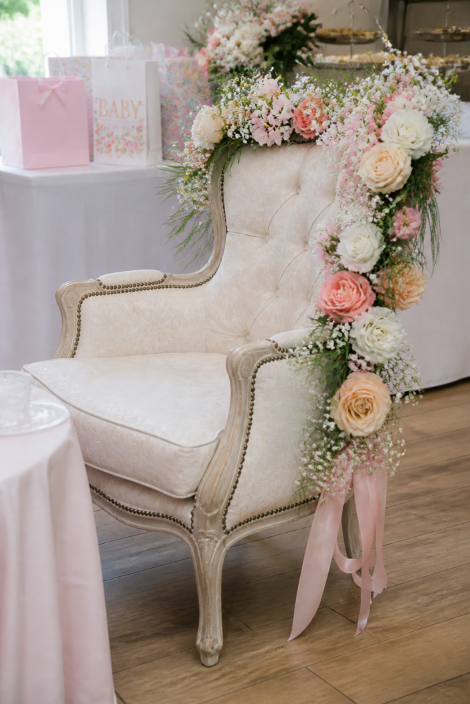 Floral High Chair or Mama Chair Decoration
