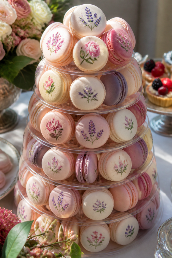 Floral Macaron Tower