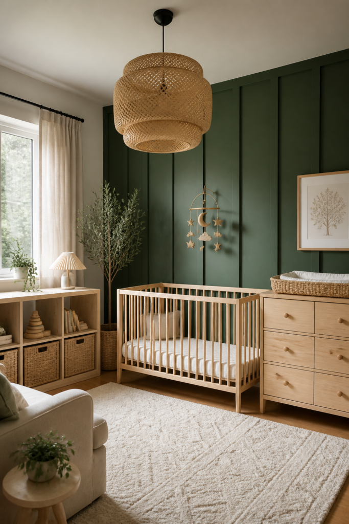 Forest Green Board and Batten IKEA Nursery