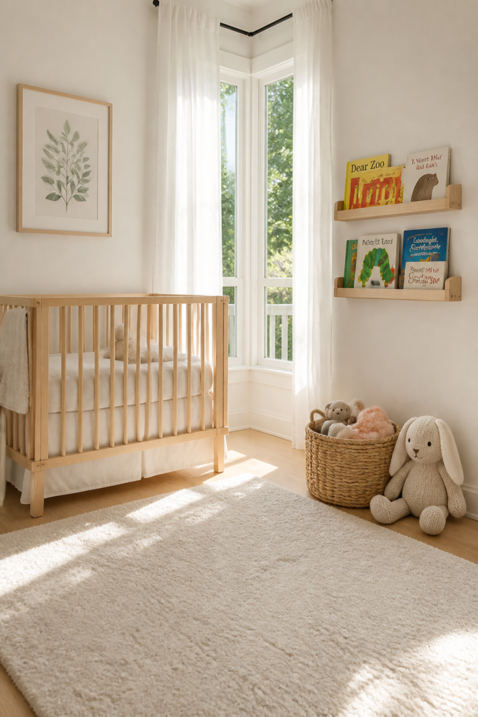 Light and Bright Nursery with Warm Wood Finishes