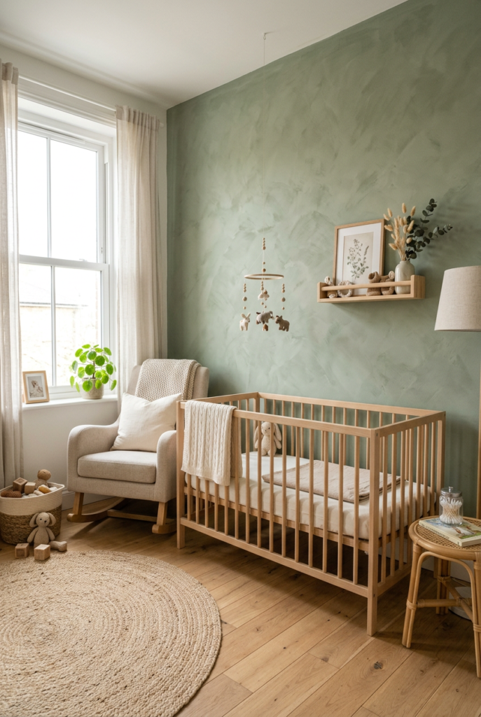 Limewash Paint Nursery Accent Wall
