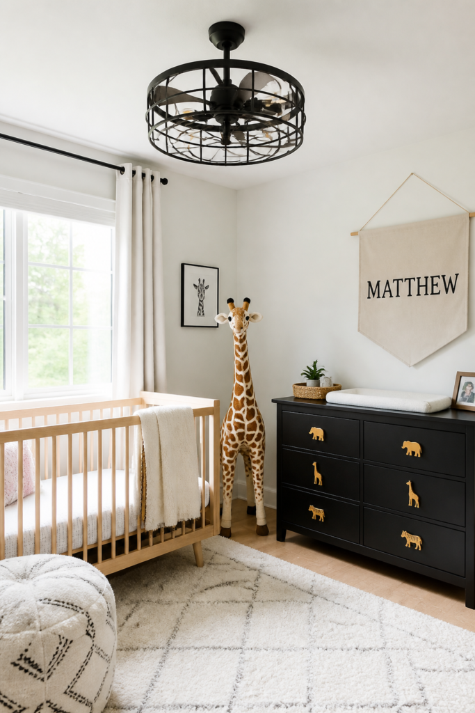 Modern and Chic White Safari Nursery