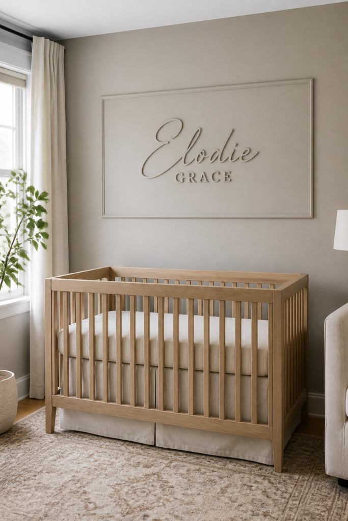Monochromatic Nursery Accent Wall