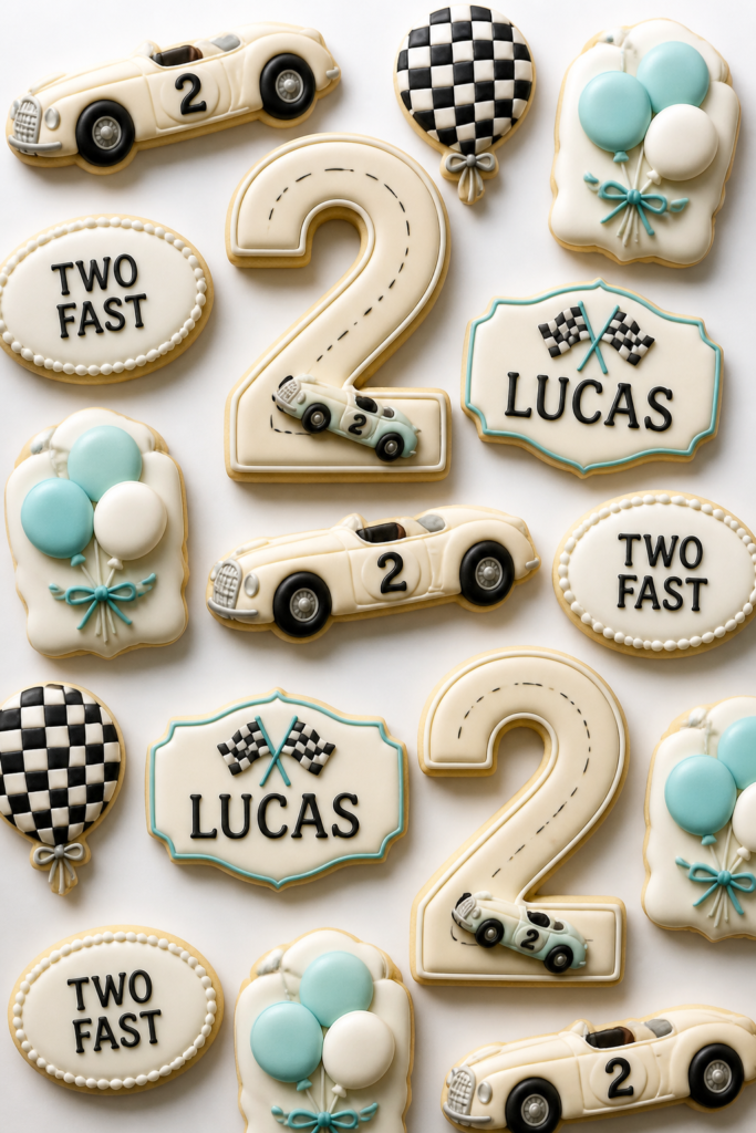 Neutral Vintage Racing Cookie Set