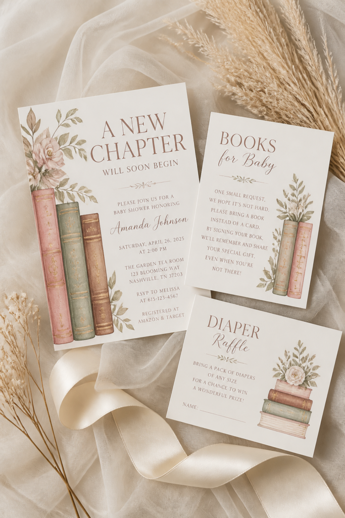 New Chapter Baby Shower Invitations