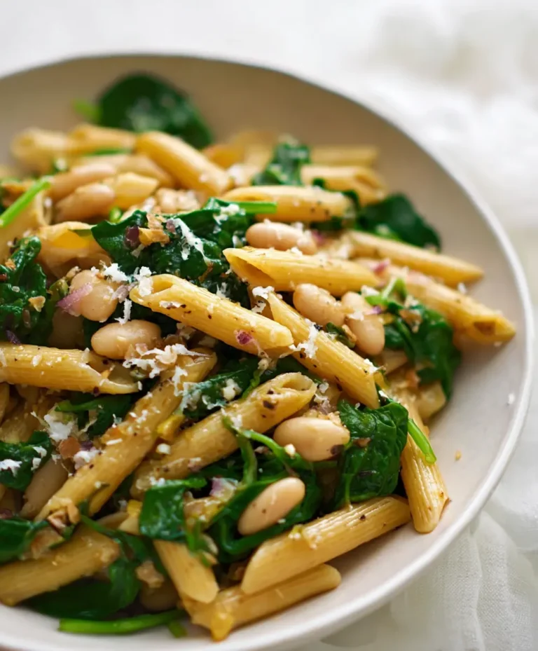 One Pot Pasta with Spinach and White Beans