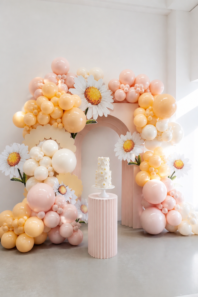 Peach and Orange with Daisies