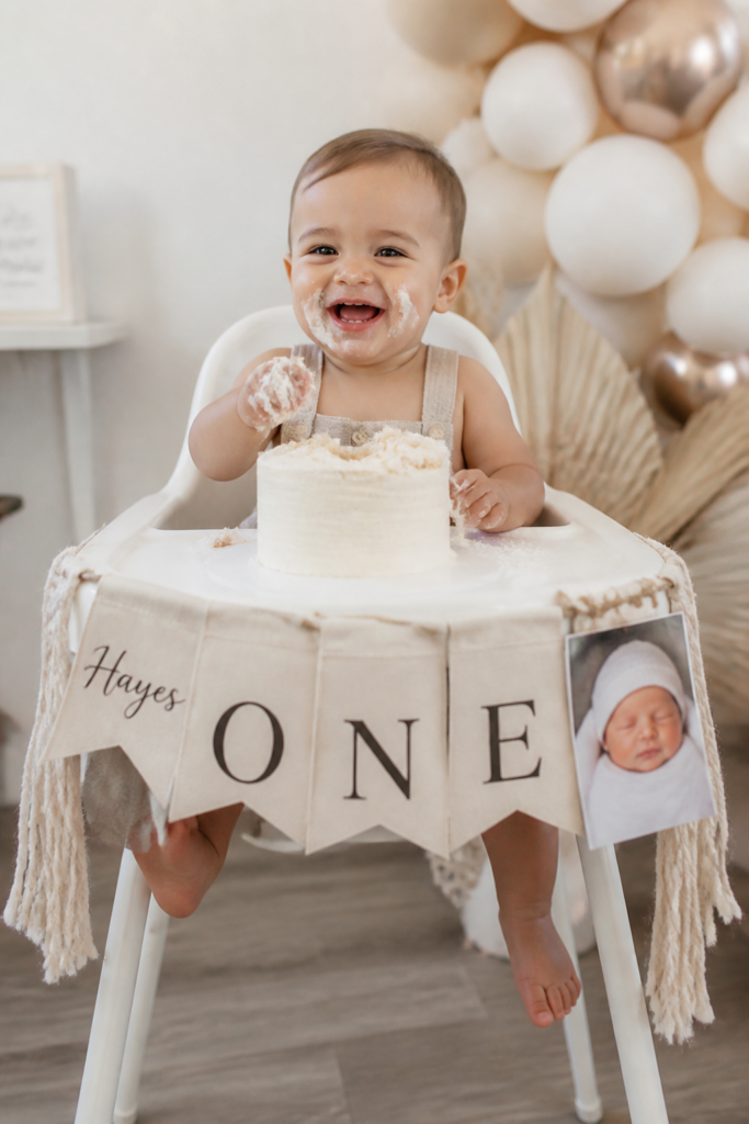 Personalized First Birthday High Chair Banner with Photo