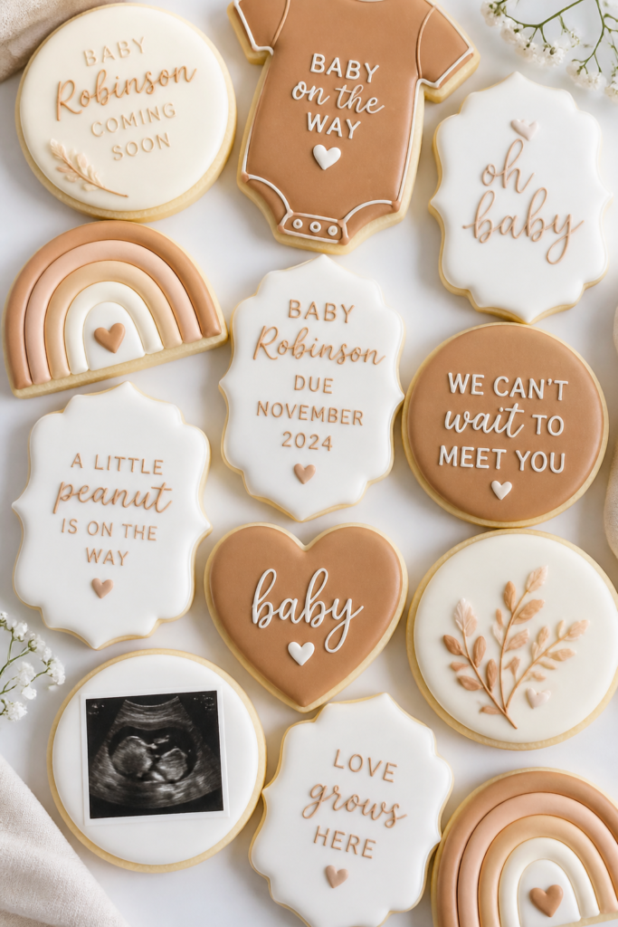 Personalized Sugar Cookie Pregnancy Announcement