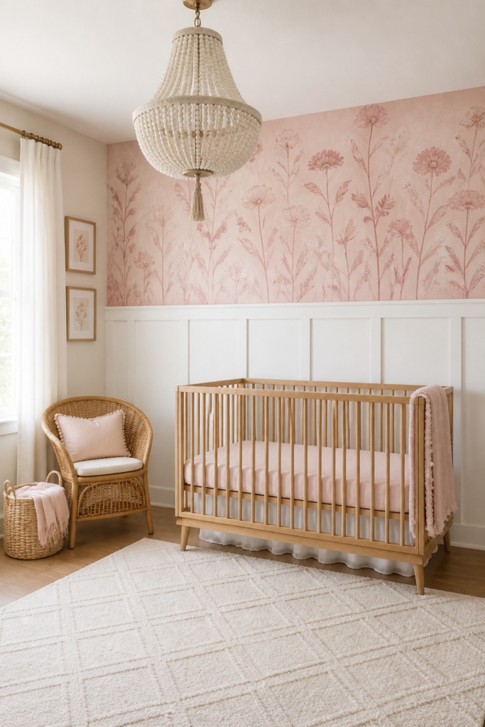 Pink Nursery with Florals and Bows