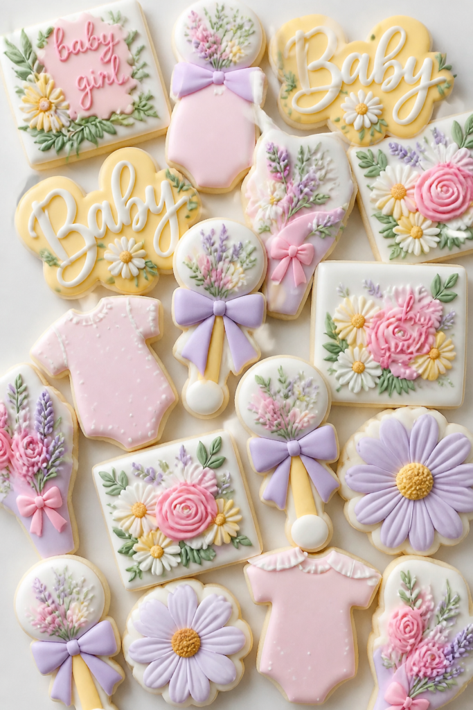 Pink, Purple, and Yellow Spring Cookies