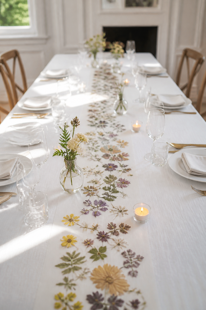 Pressed Flower Table Runner