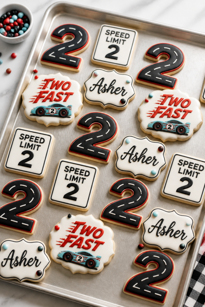 Racing Two Fast Sugar Cookie Set (Red, Black & Blue Theme)