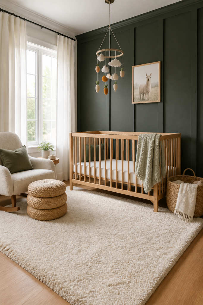 Rich Board and Batten IKEA Nursery with Banana Fibre Accent