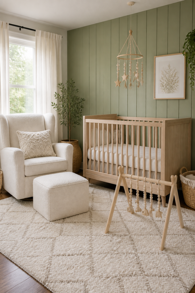Sage Green Nursery with Textured Fabrics