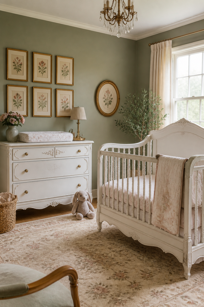 Sage Green Nursery with Vintage Touches