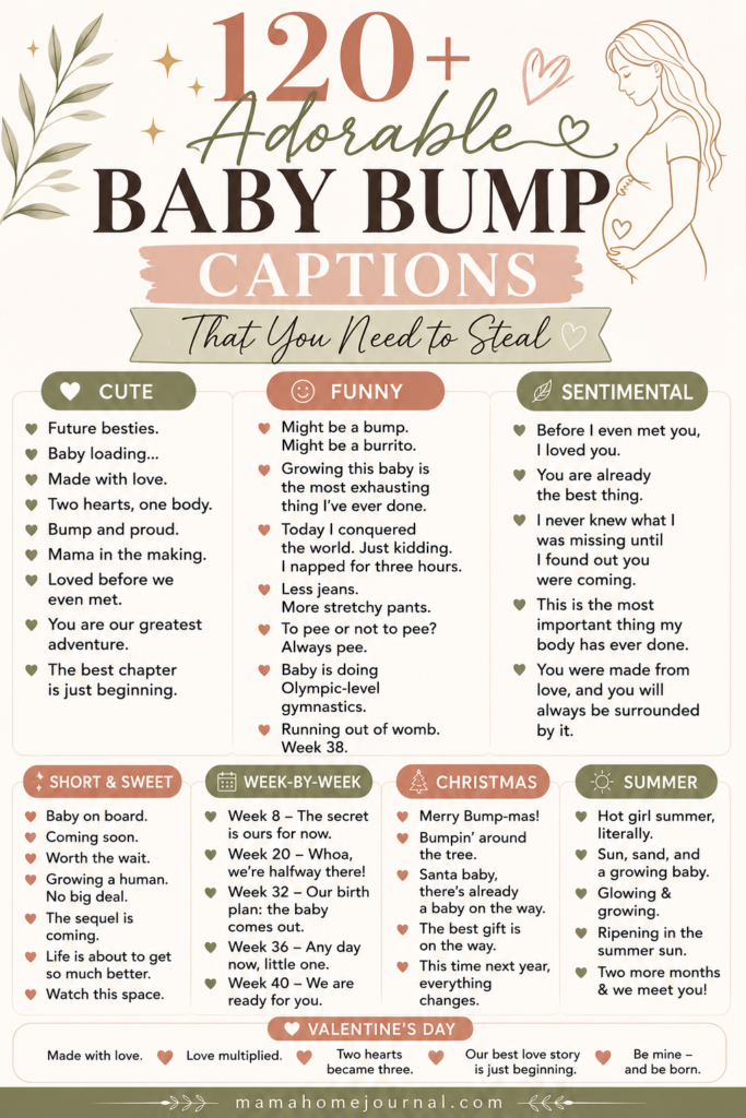 Save These 120+ Baby Bump Captions Before Your Next Pregnancy Photo