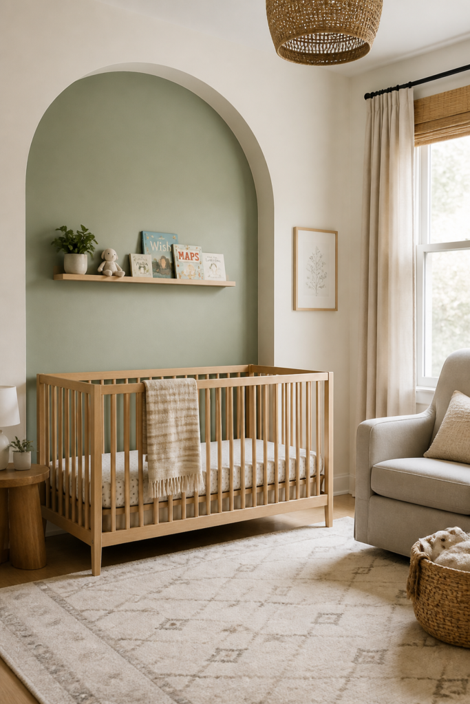 Simple Painted Arch Nursery Accent Wall
