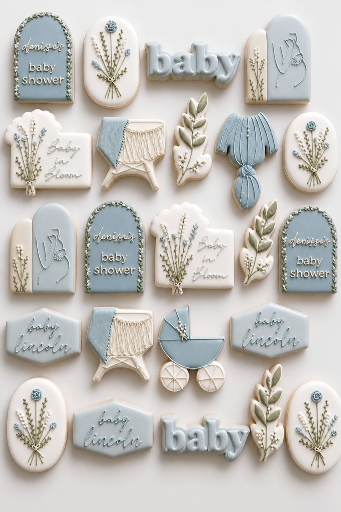 Soft Blue and White Cookies