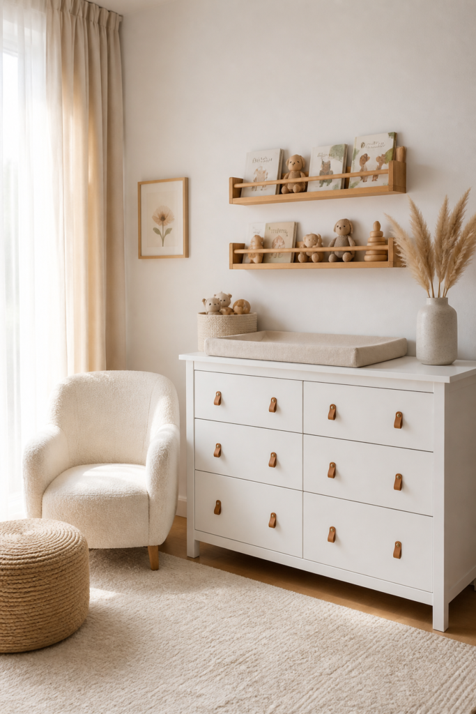 White and Warm Wood IKEA Nursery