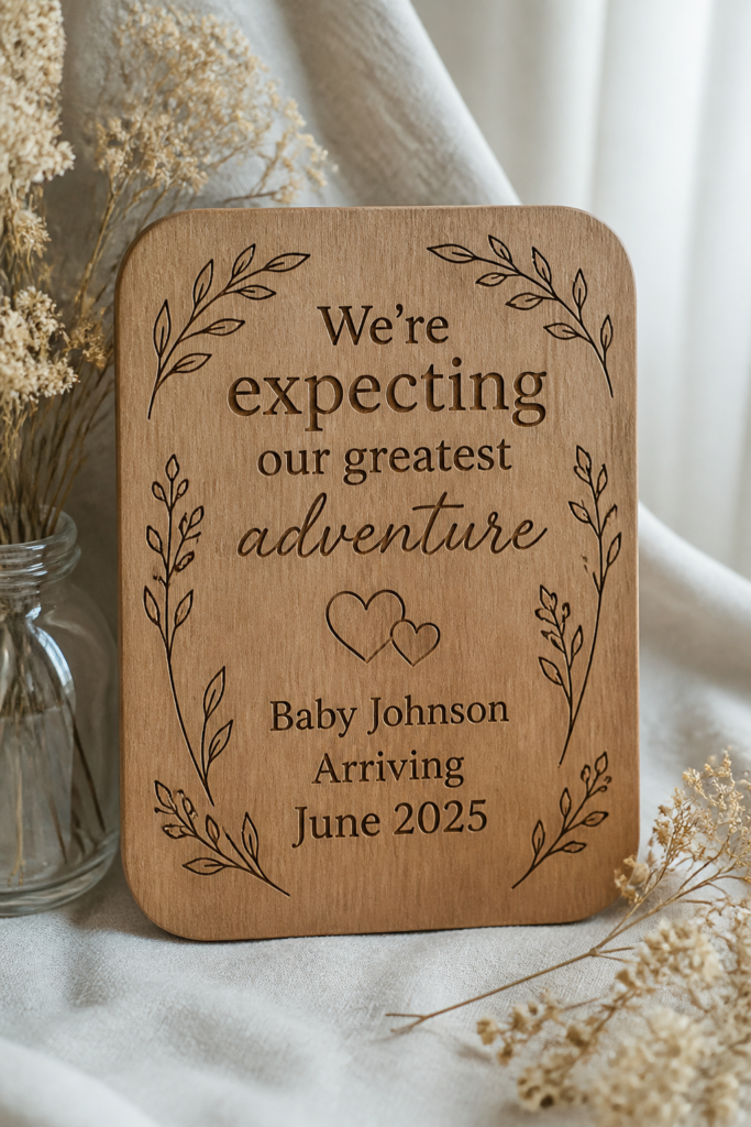 Wooden Sign Pregnancy Announcement